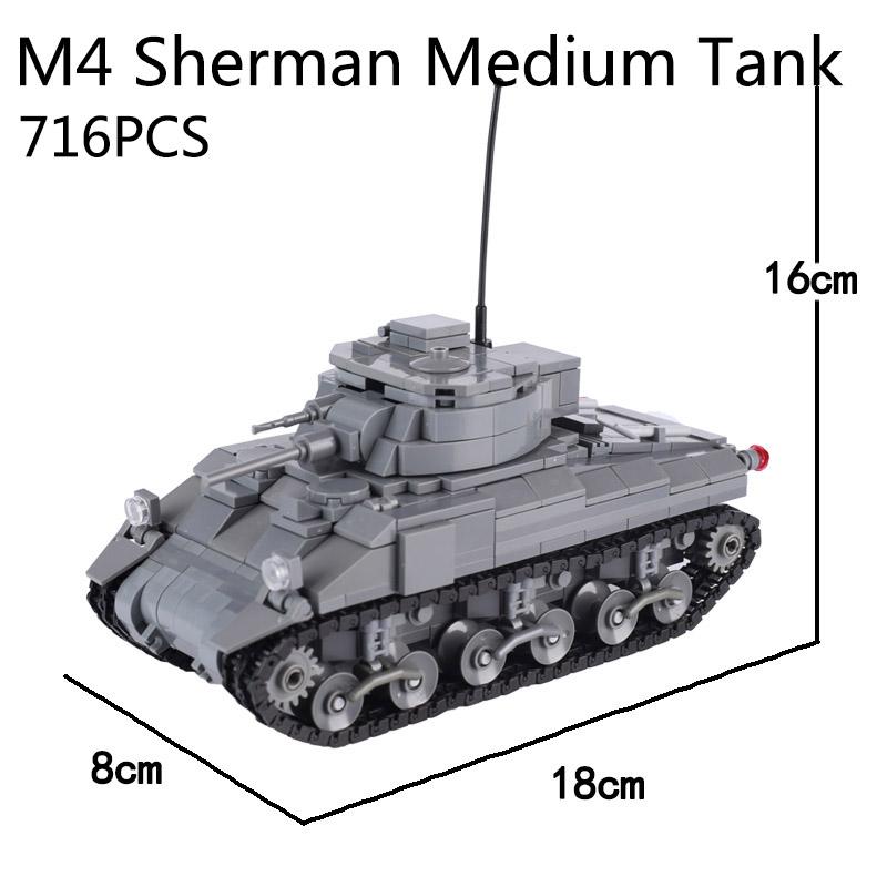 MOC Jucării WW1 WW2 Vehicul Tanc Model Cărămizi de Construit Soldat German SUA Tancuri Tun Anti-tanc Mini Cărămizi Jucării Armată Copii