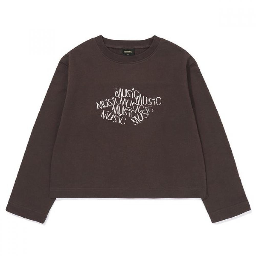 BlueTail Brown Embroidered SweaT T shirT aaa2Ts09bn