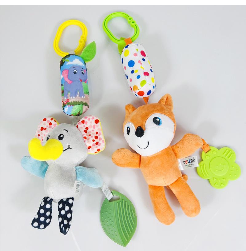 Soft Animal Hanging Handbells Rattles Plush Infant Baby Development Handle Sensory Toys WIth Teether Baby Toy for Newborn Gifts