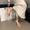 Fashion Comemore Thin Strap Thick Heel Women Sandals 2025 High Heel Slippers Large Size 42 Women's Shoes Slipper Block Heels for Women