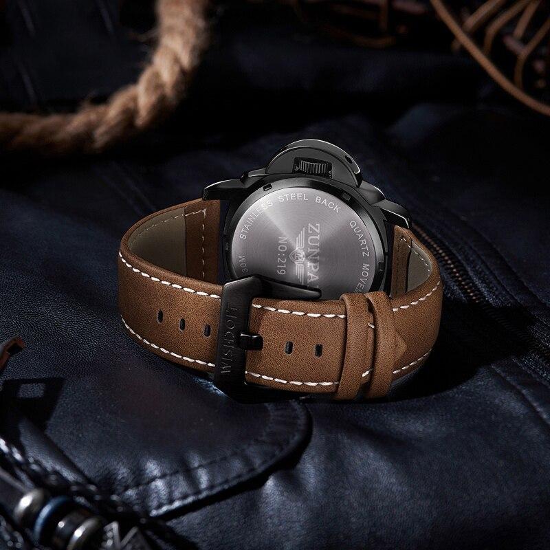 Luxusmarke Herren Militärische Leuchtende Uhren Herrenmode Lässige Leder Quarz Uhr Männliche Sportliche Wasserdichte Kalender Armbanduhr