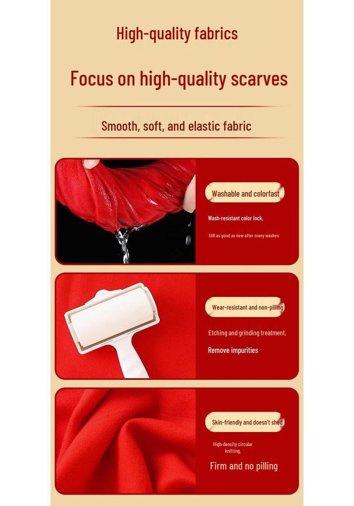 Large Red Scarf with Custom Logo Embroidery for Year-End, Spring Festival, Event Opening, Anniversary