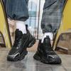 Buty taty z siateczki na grubej podeszwie z podwyższającą wkładką 6 cm dla mężczyzn, wygodne, oddychające, modne, sportowe buty codzienne