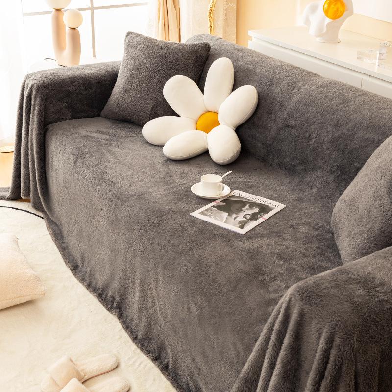 Plush Sofa Cover Cloth All-inclusive Universal Sofa Cover Cloth Anti-cat Scratch Sofa Blanket Full Cover Winter Cushion