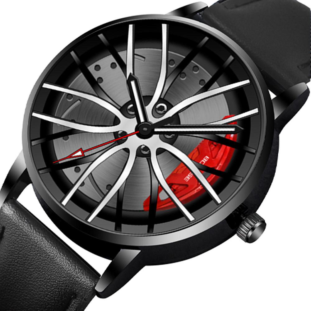 Boruse Caliper Hub Trendy Men'S Belt Watch Student Waterproof Luminous Quartz Watch