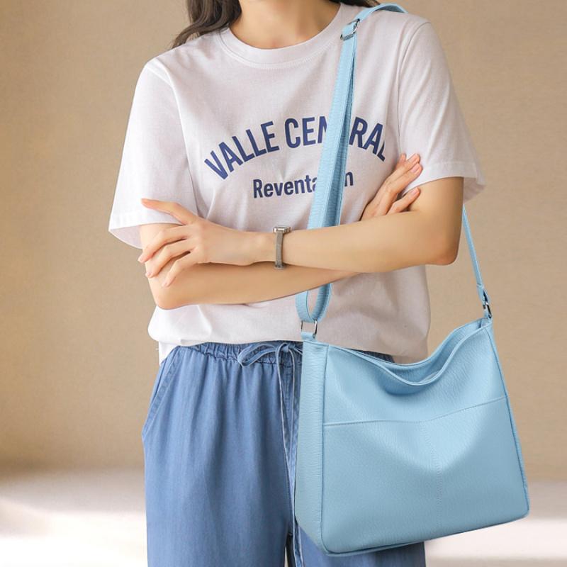 Women Soft PU Leather Hobo Crossbody Bag, Large Capacity Casual Shoulder Purse, Lightweight Adjustable Strap Tote Bag for Daily Travel Work