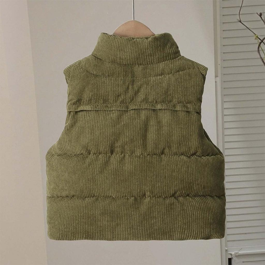 Gepolsterte Cordweste für Kinder Stehkragen Farbe Warm Winter für Jungen und Mädchen