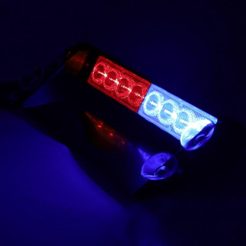 12V Truck Strobe Warning Light: 1PC 8LED Universal, Red Blue Flashing, Emergency Grill Police Lamp