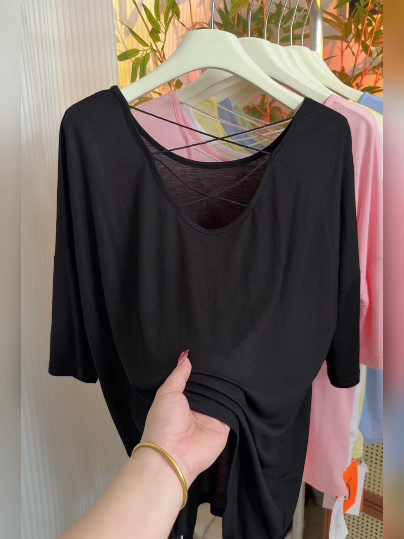 

2025 Женская Мода Топ с Коротким Рукавом из Ледяного Шелка для Защиты от Солнца с Деталью из Сетки на Спине One Size, 80-145 pounds