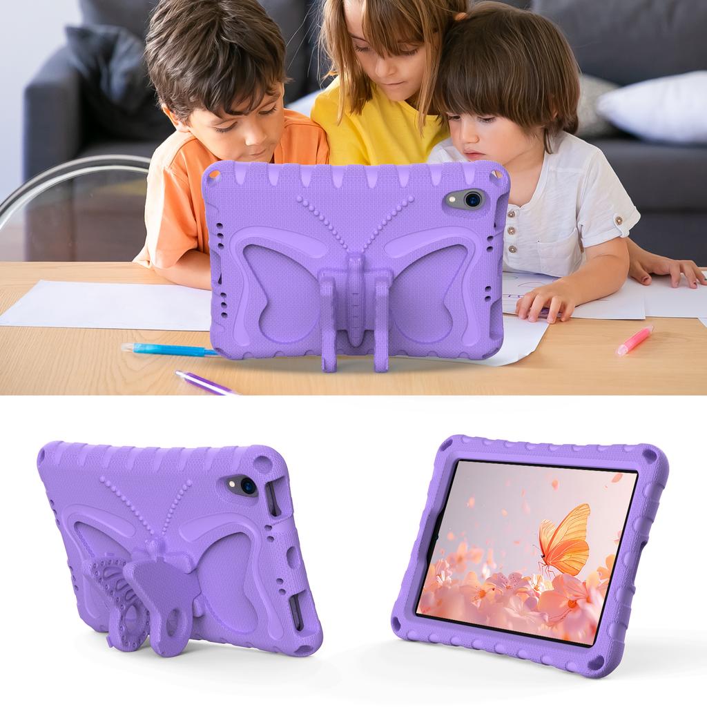 Süße Kinderhülle für IPad Mini 7 A17 Pro 8.3 Mini6 IPad Mini 5/4/3/2/1 (7,9") Leichte Stoßfeste Hülle mit Schmetterlingsständer