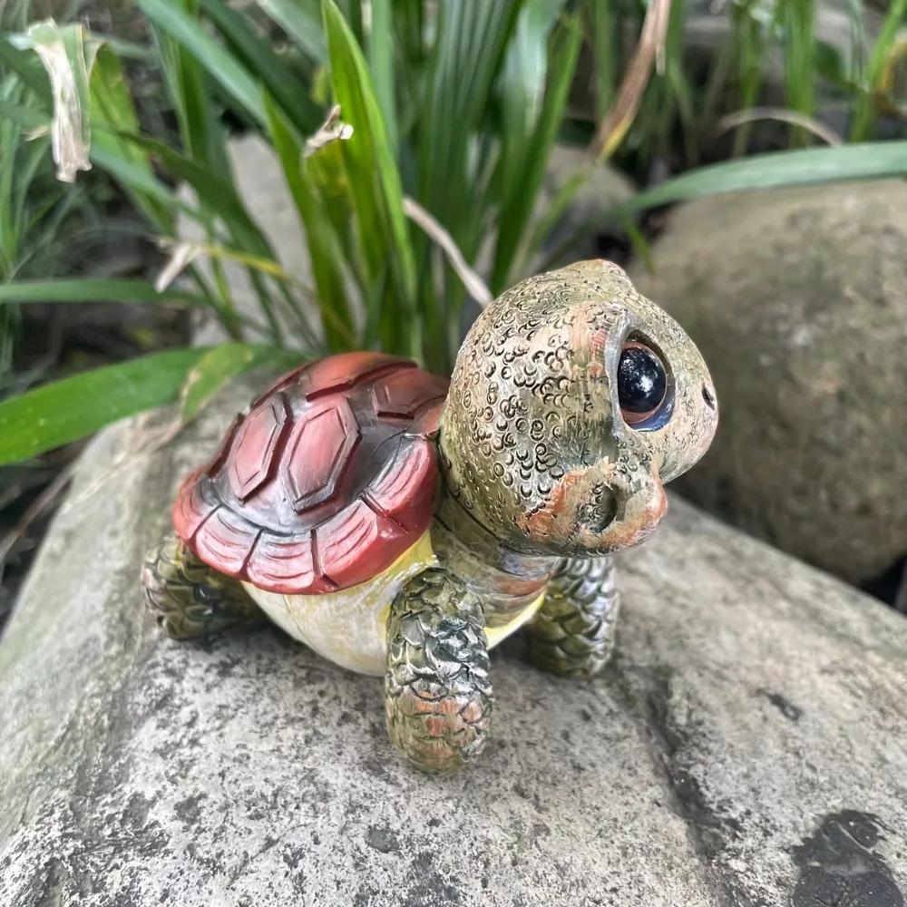 Charming Cartoon Big Eyed Turtle - Resin Crafts for Garden, Courtyard, Home Decoration Miniatures