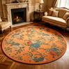 Flower Pattern Carpets for Living Room French Style Bedroom Decor Round Carpet Fluffy Soft Lounge Floor Mat Home Thick Plush Rug