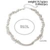 Sleek Design Minimalist Cool-Tone Irregular CCB Beaded Choker Necklace - High-End INS Trendy Curved Tube Necklace for Women