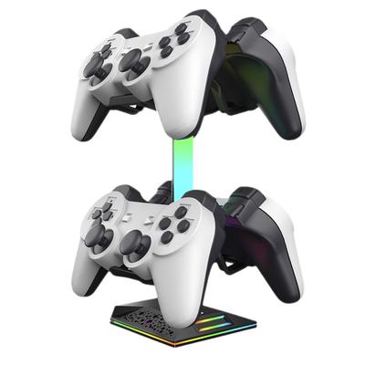 Headphone Bracket RGB Touch Control Headset Display Stand Glow Dual USB Ports Charging Data Transmission for Universal Headphone