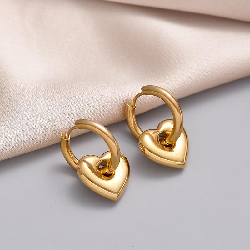 Classic Stainless Steel Heart Star Hoop Earrings For Women Punk Hip Hop Gold Silver Color Y2K Jewelry Female Earrings Oorbellen