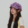 Korean Style Plaid Cloud Berets Sun Protection Octagonal Caps Retro Newsboy Cap  Female