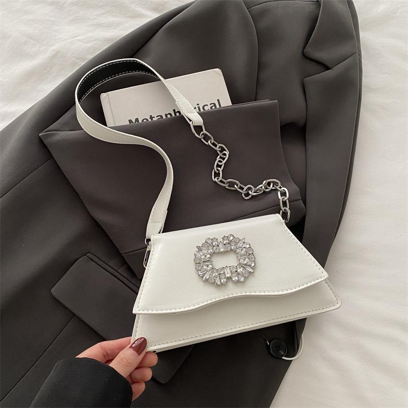 This year's popular fashion diamond-encrusted handheld small square bag for women's 2025 spring new light luxury foreign style shoulder bag messenger