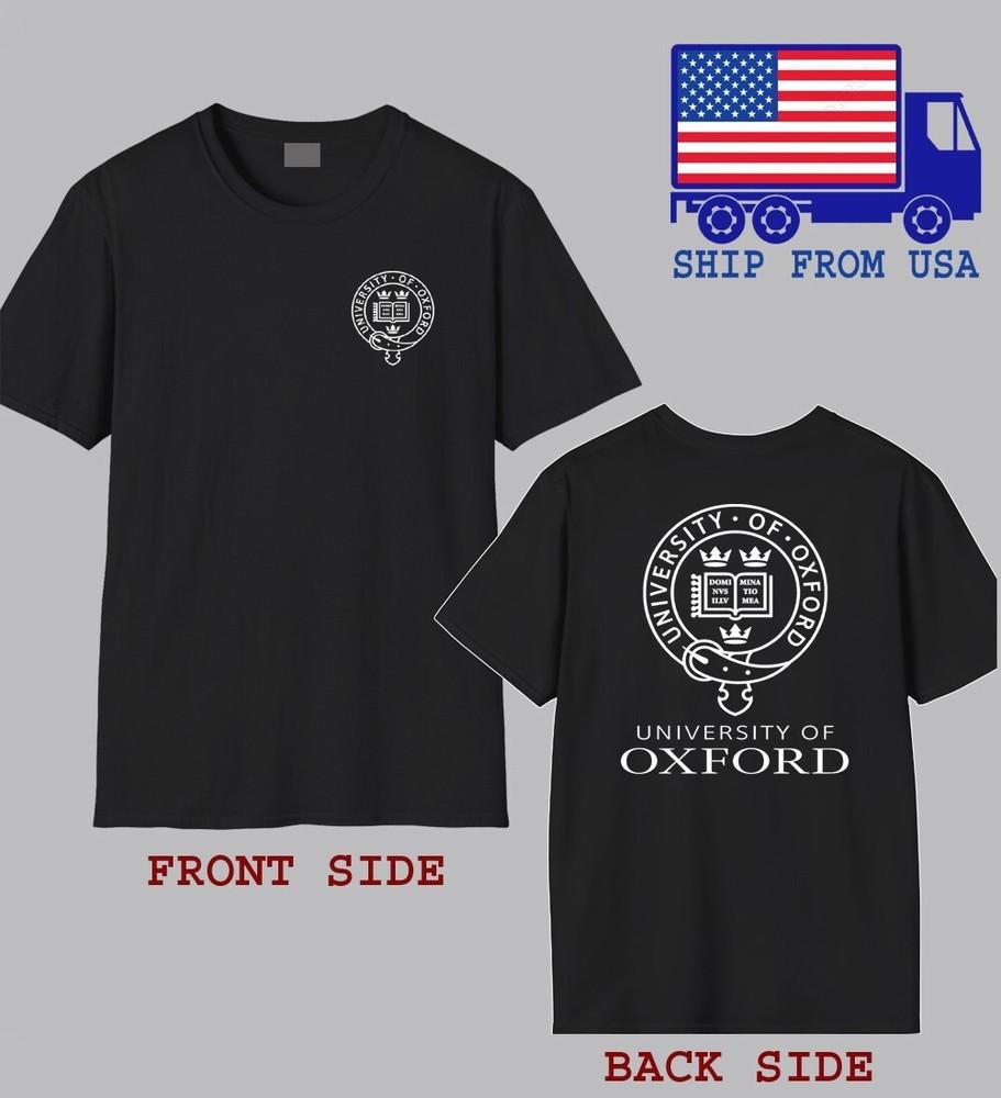 Oxford University Men#039;s Black Size S5XL Unisex T-Shirt L