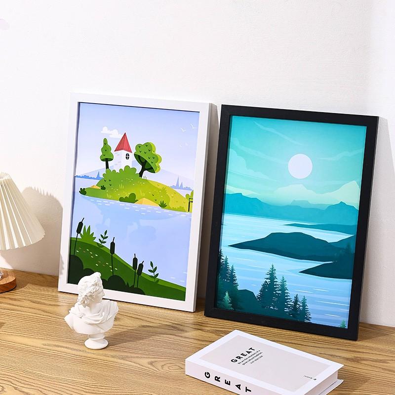 Wooden Photo Frame Desk Wall Display Modern Minimalist A3 A4 16inch 4K 8K Rectangle Picture Home Office Decor