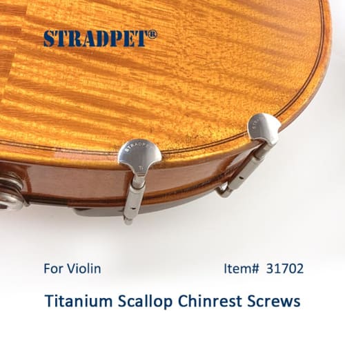 STRADPET Titanium SCALLOP Chinrest Screws for Violin Stradpet Titanium Chinrest Fittings for Violins with Hook Scallop Model