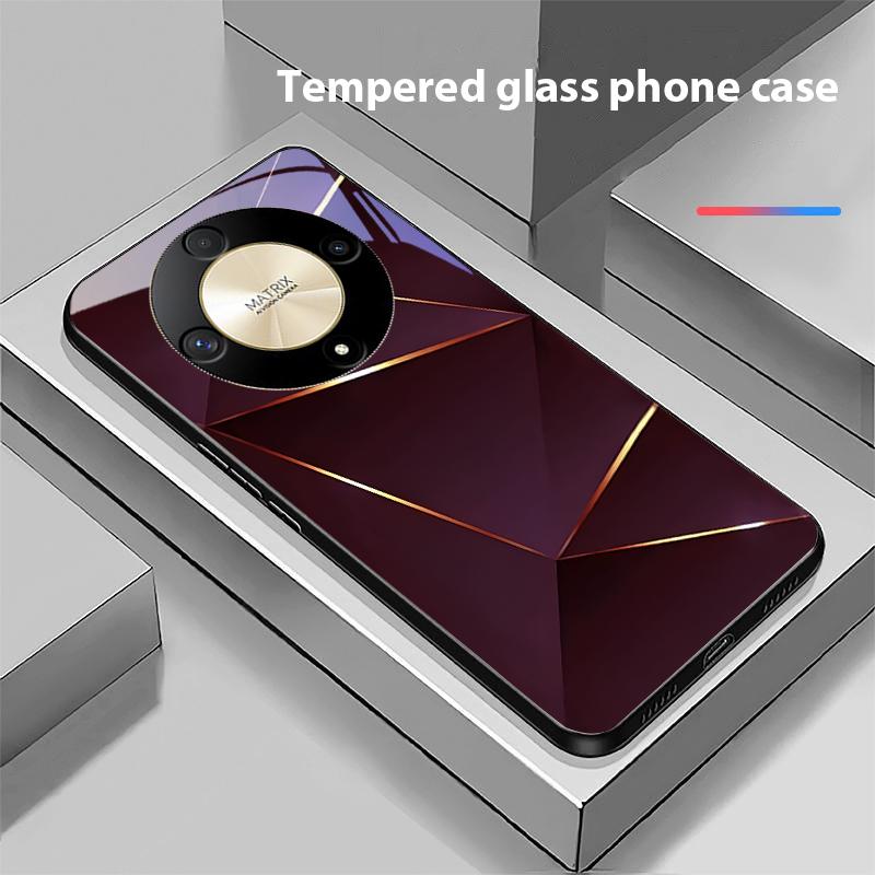Geometric Prism For Honor Magic 6 50 70 90 Lite X7b 200 Pro Nova 10 Nova 5T X6 P30 Pura 70 Ultra Tempered Glass Phone Case
