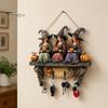 Spooky Wall Decor Halloween Entryway Key Holder with 4 Hooks, Wooden Hanging Sign, Mount Rack for Keys Bags And Leashes, Home Organizer Mudroom
