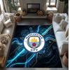 Manchester City Printed Flannel Area Rug Non Slip Soft Polyester Floor Carpet Indoor Decor Mat for Bedroom Living Room Sofa