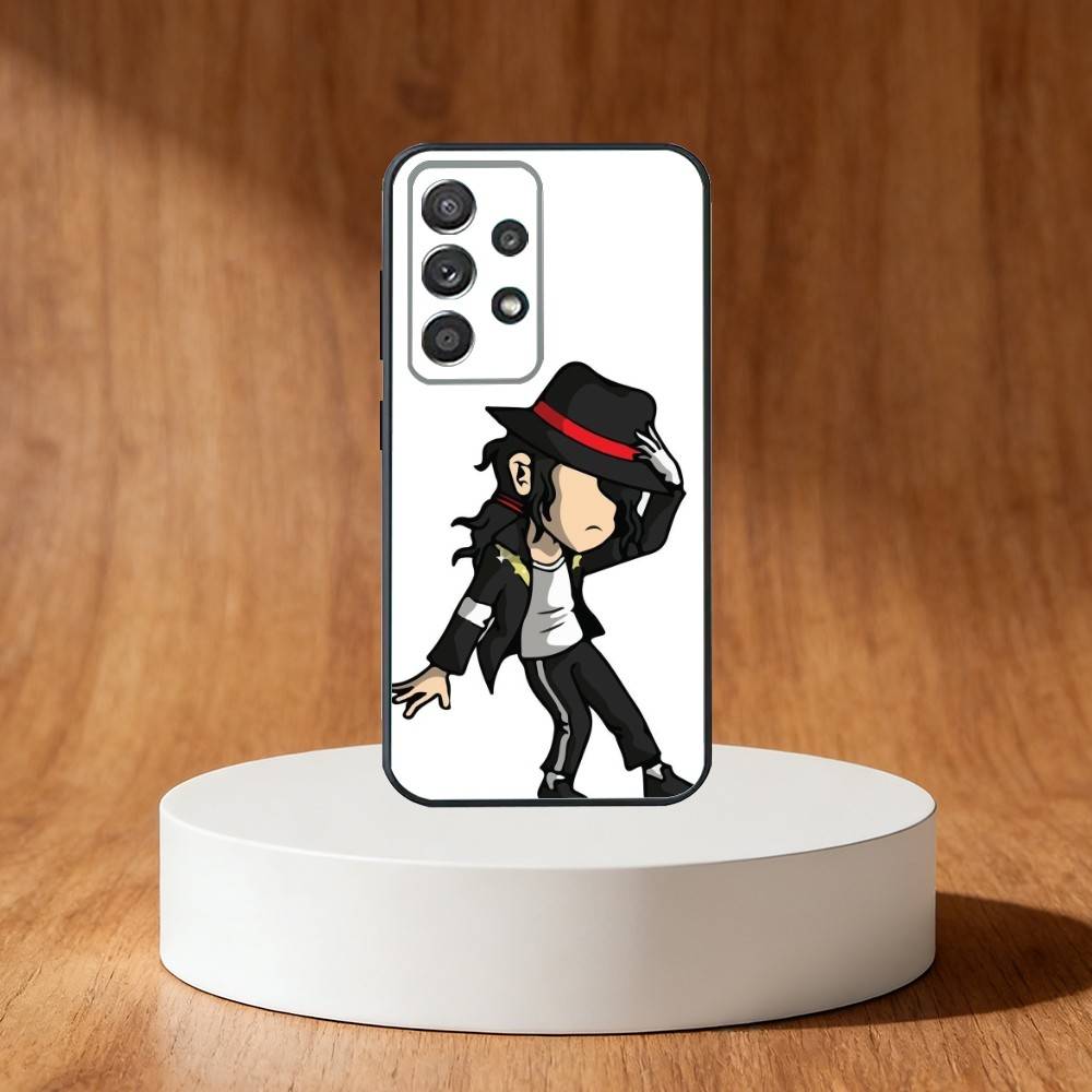 Cute Cartoon M-Michael J-Jackson Phone Case For Samsung S25,S24,S21,S22,S23,S30,Ultra,S20,Plus,Fe,Note,10,9,5G Black Cover