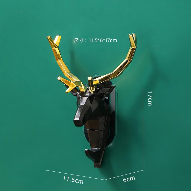 

Креативный крючок для рога без удара, кухонный настенный крючок для хранения, дверной задний крючок для одежды, аксессуары для ванной комнаты чёрный