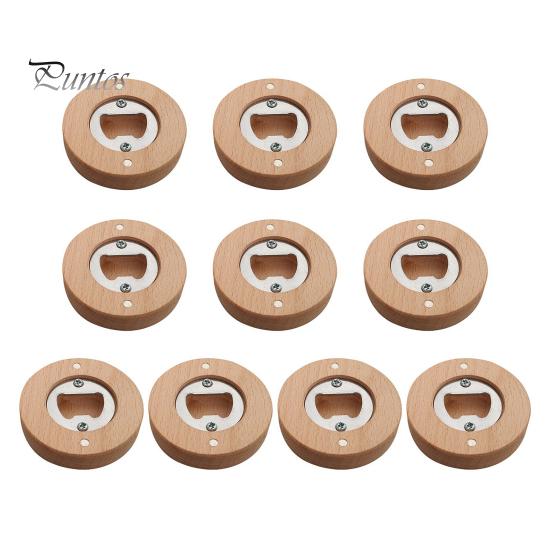 

10 шт. бамбуковых магнитов для открывания бутылок 2,4x2,4 дюйма, магнит на холодильник, украшение для бара, открывалка для пива, многофункциональный кухонный инструмент, наклейка на холодильник 10 pcs