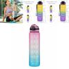 Omorc 1l Sports Water Bottle Leakproof Bpa-free With Detachable Filter And Time Marker