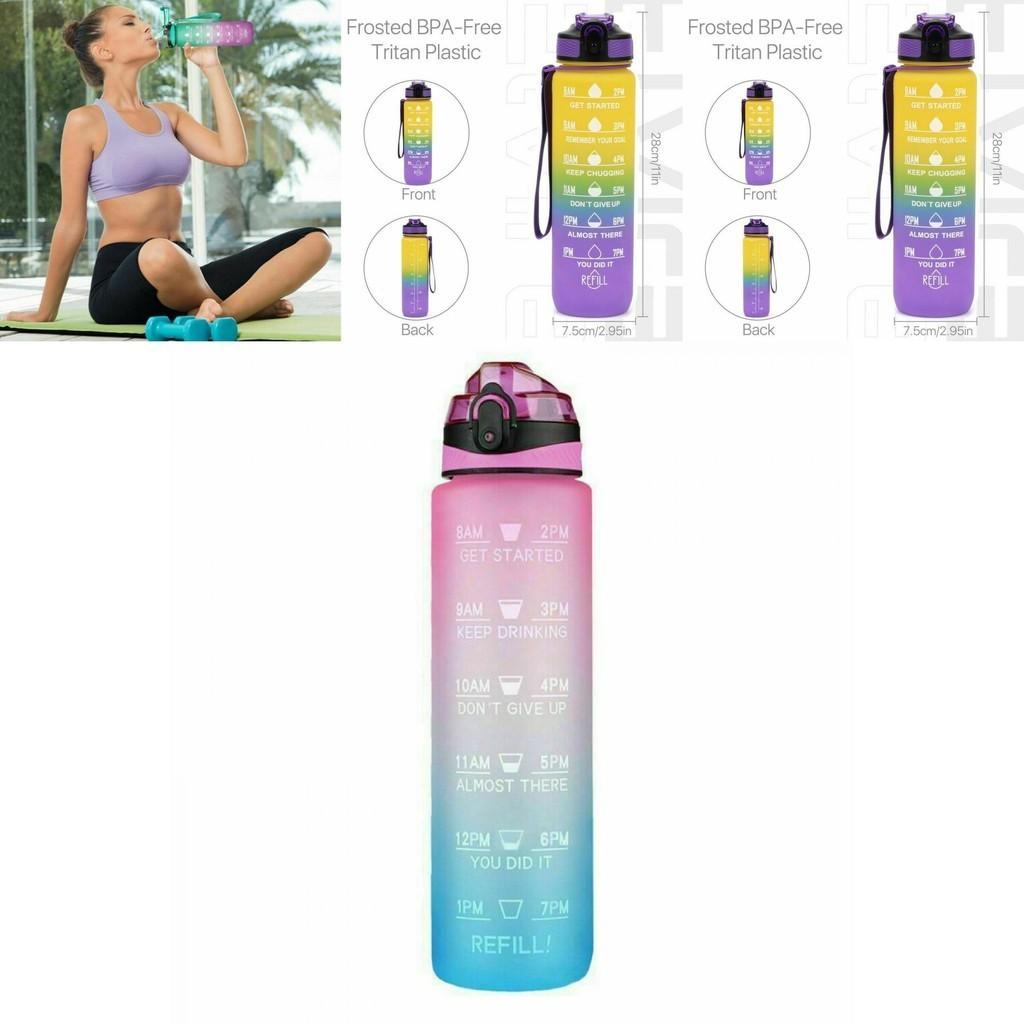 Omorc 1l Sports Water Bottle Leakproof Bpa-free With Detachable Filter And Time Marker