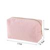 Fashion Corduroy Pencil Case Solid Color Large Capacity Cosmetic Bag Stationery Velvet Makeup Pouch Lady
