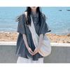 Summer Thin Ort Plaid Casual Women's Shirt Small Size Commute Loose Fit Regular Length Doll Collar