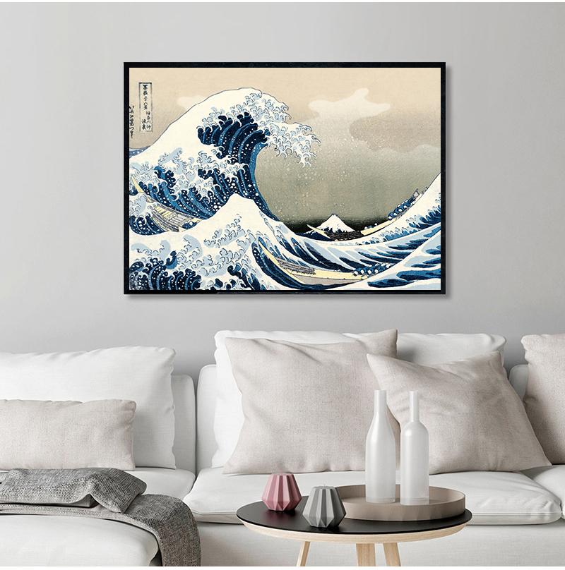 Original Kanagawa Surfing Katsushika Hokusai Canvas Painting Print Picture Poster Wall Bedroom Home Decoration No Frame