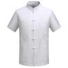 Men's Ethnic Summer Tang Suit: Short-Sleeved Stand Collar Monk Robe-Inspired Hanfu Top