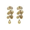 Chinese Leaf Flower Tassel Earrings Light Luxury Luxury And High-End Zircon Niche Design Earrings Are Exaggerated