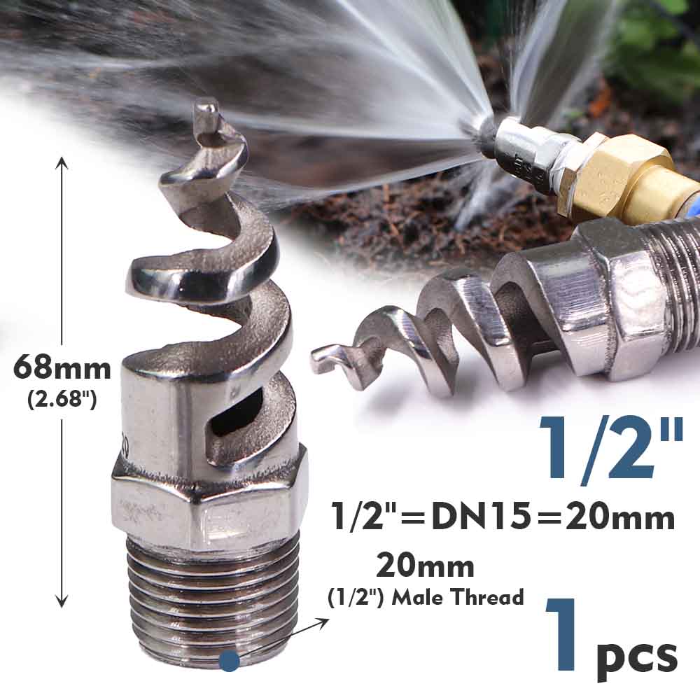 8-size Spiral Nozzle Sprayer 316 Stainless Steel Atomizer Outdoor Agricultural Irrigation Garden Watering Industry Dust Removal