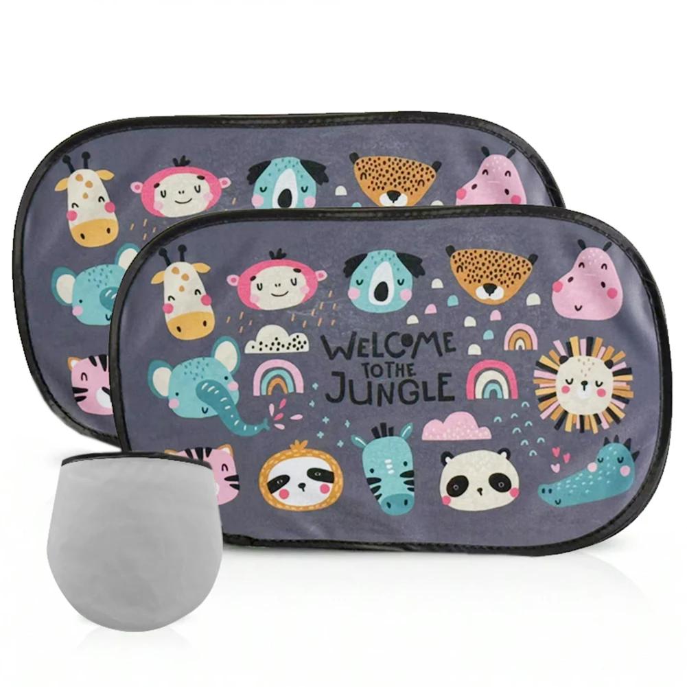 2 шт. автомобильный солнцезащитный козырек с сумкой для хранения боковое окно лобовое стекло крыша окно мультфильм для детей взрослых адсорбционный солнцезащитный козырек