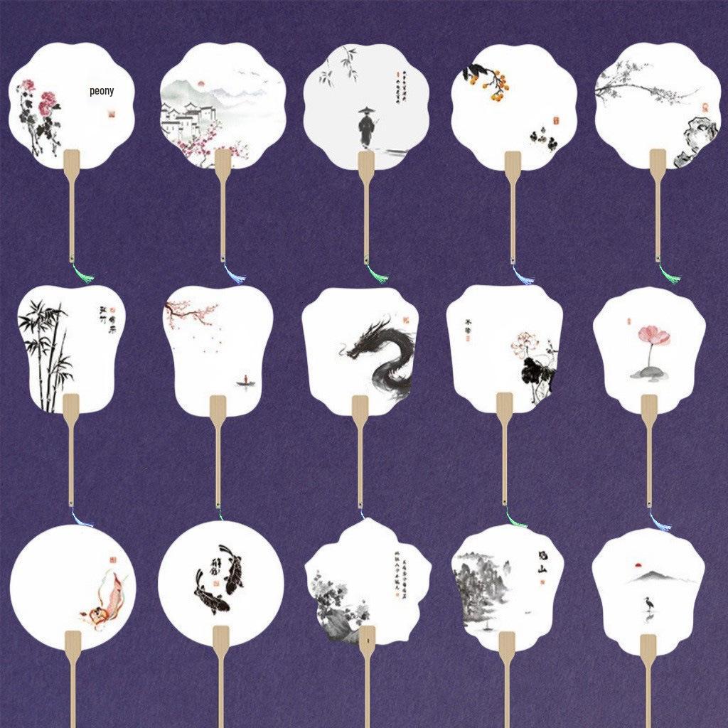 DIY Lacquer Round Fan Painting Set - Includes Pigment and Absorbent Paper