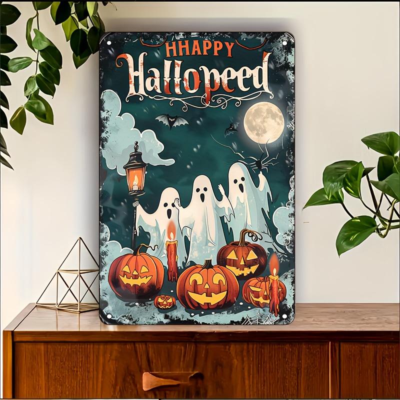 Tinplate Artist Drawing Set Halloween Retro Tin Painting European and American Background Wall Frameless Decoration H
