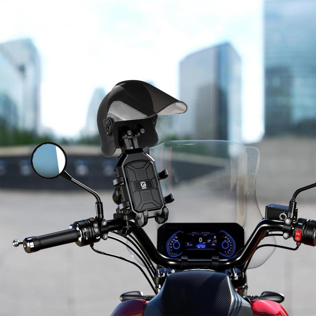 Phone Mount Sun Shade Motorcycle Phone Mount Helmets Motorbike Small Rainproof Mobile Phone Helmets Portable Mini Parasol Sun