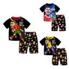 Conjunto de Camiseta de Algodón de Verano y Pantalones Cortos con Estampado de Estrella de Fútbol de la NBA Cr7 para Niños con Tejido Suave para Niños y Niñas