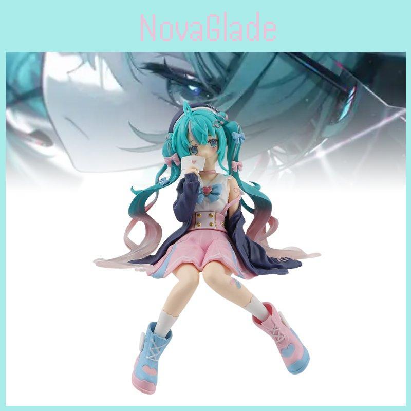 Adorable Hatsune Miku Pink Sitting Pose Pvc Figure For Collectors And Fans