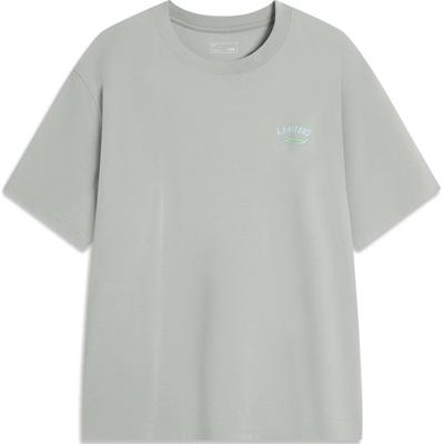 Li Ning Sports Lifestyle Series Chinese Culture Series Letter Round Neck Comfortable Breathable Versatile Casual Short Sleeve T-Shirt AHSU317-2