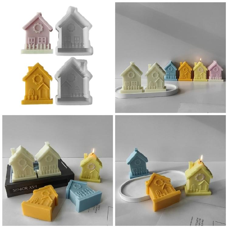 Candle Mold Silicone Craft Moulds House Shape Perfect Gift for Hand-Making Lover