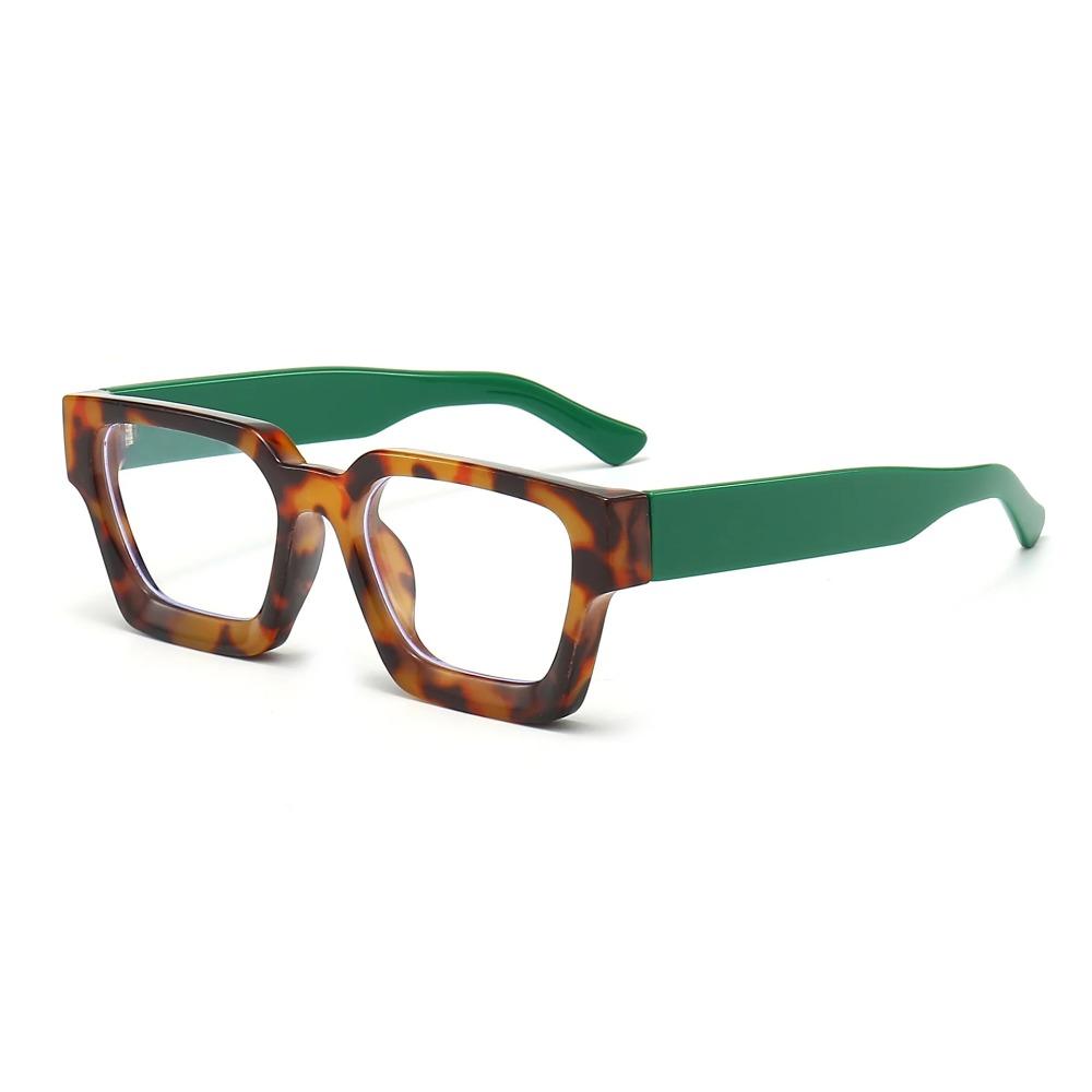 Yellow Square Glasses Women Fashion Oversized Clear Lens Eyeglasses Female Vintage Big Frame Computer Goggles Eyewear Spectacle