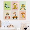 Cute Turtle Scooter Dinosaur Yoga Leopard Interesting Animals Fashion Wall Art Canvas Painting Nordic Poster Children's Room