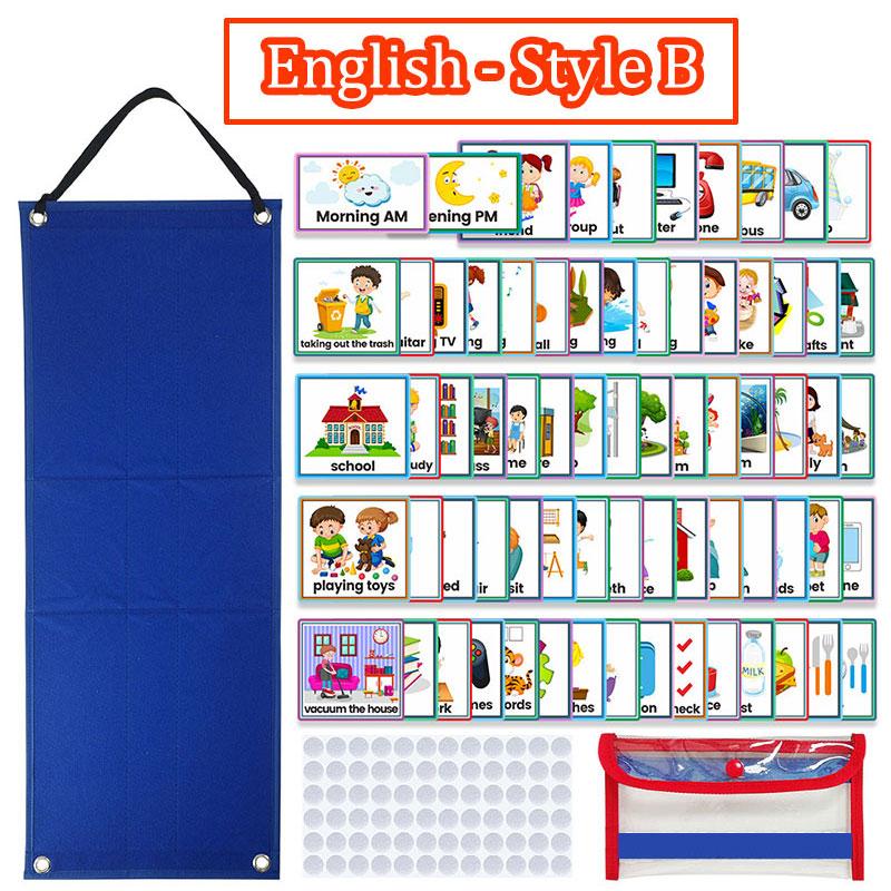 Kids Visual Schedule Sensory Toys Montessori Parish Activities Time Learning Calendar German/Israeli Good Habits Training Games