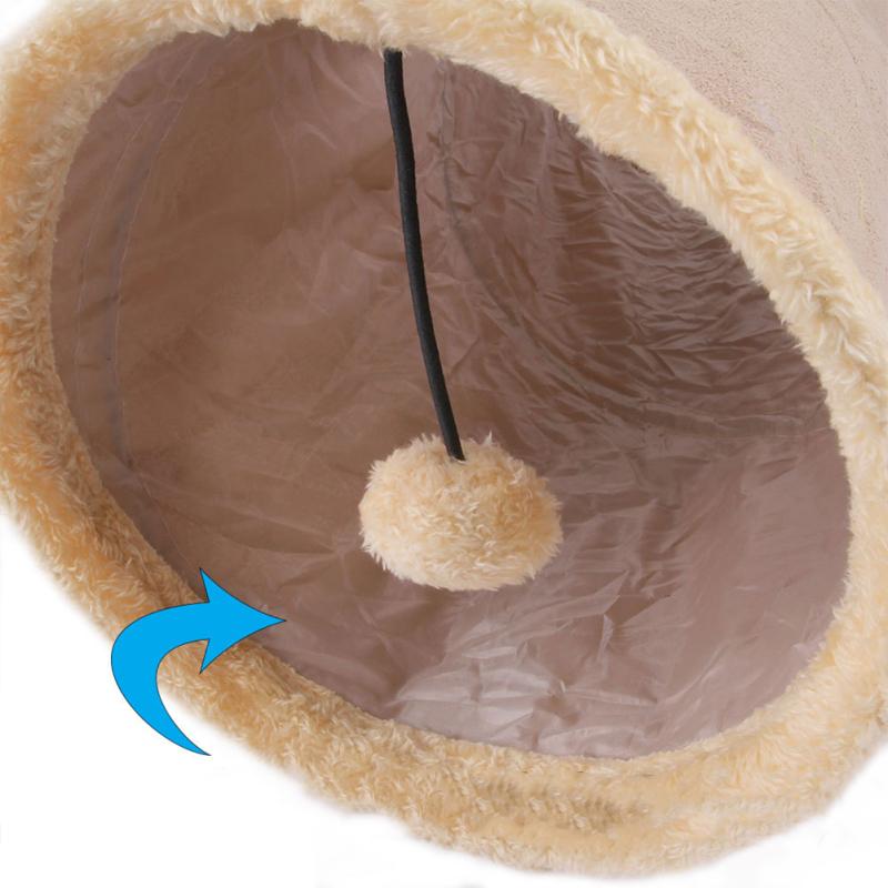 Wildleder-Katzentunnel, pädagogischer, zusammenklappbarer Katzenspielzeug-Bohreimer, Haustiertunnel, faltbar, verschleißfest